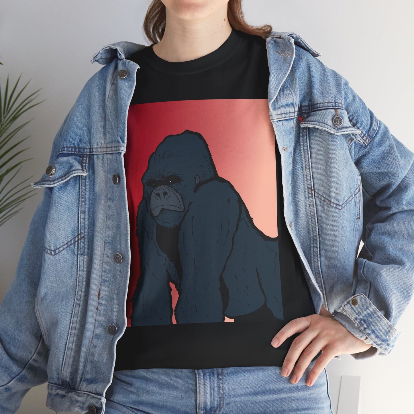 Gorilla Graphic Tee — Vintage Sunset Primate Illustration Shirt