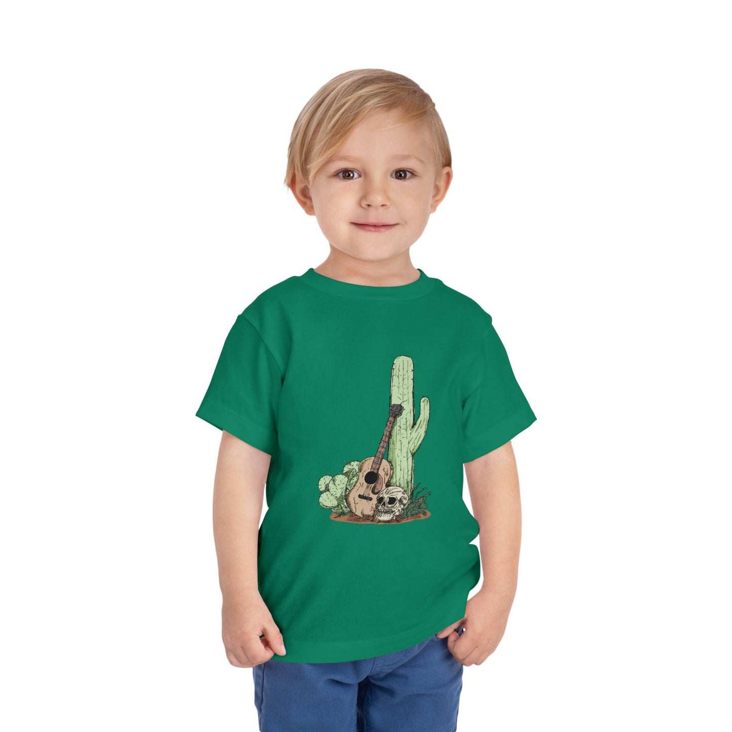 Toddler Tee — Desert Cactus with Guitar Graphic