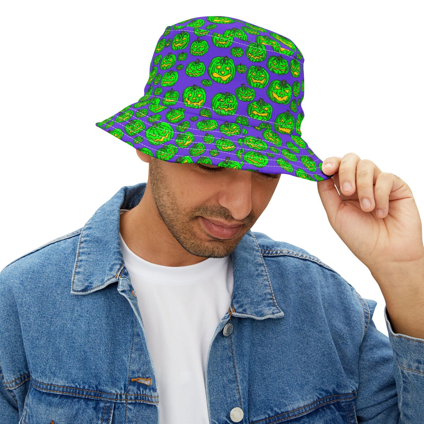 Vibrant Halloween Bucket Hat, Fun Fall Accessory, Trendy Pumpkin Hat, Festival Gear, Unique Costume Hat