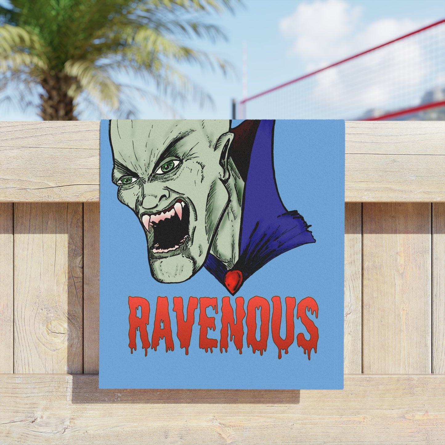 Beach Towels - Ravenous Bloodthirsty Vampire Gothic Horror Design