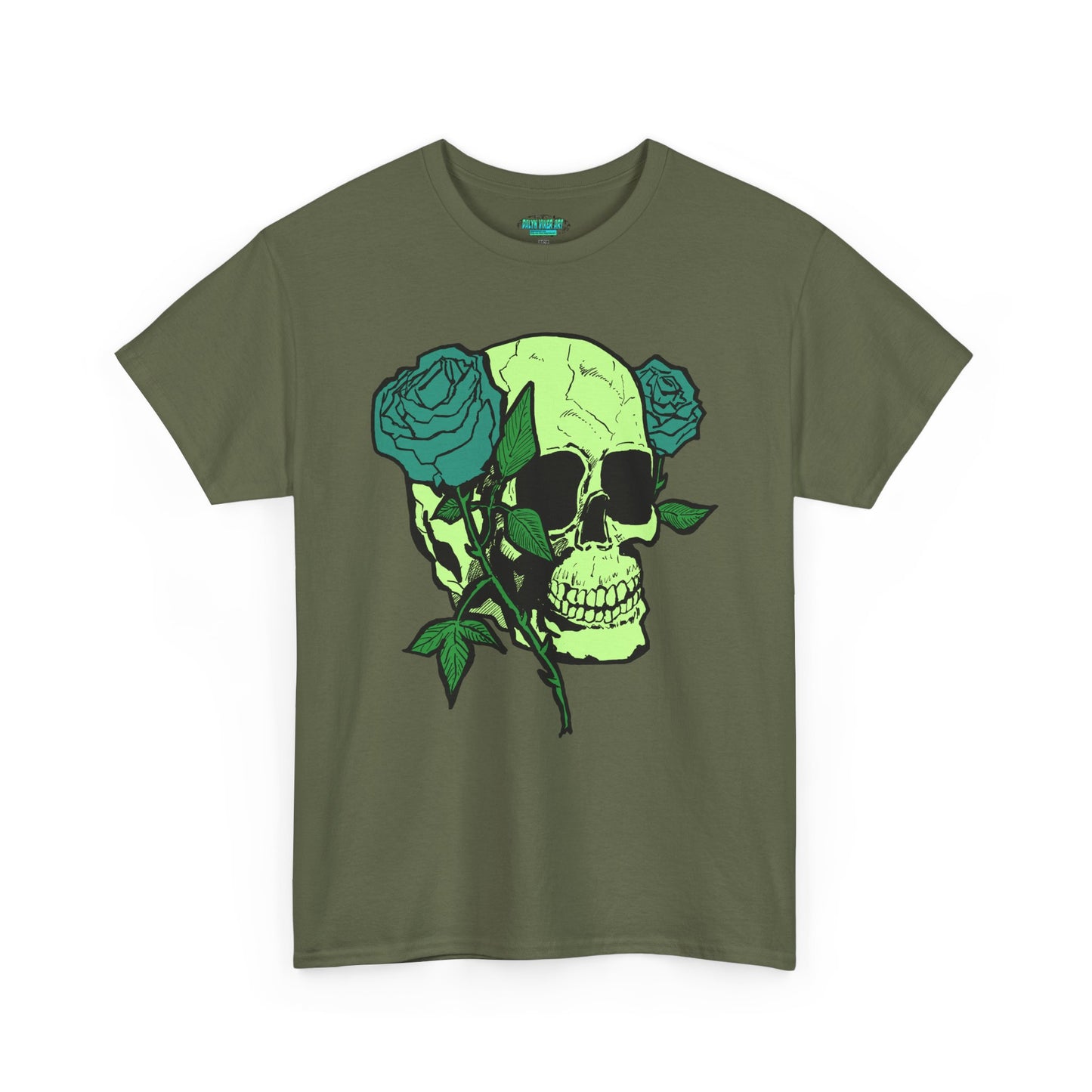 Skull & Rose Graphic Tee - Unisex Heavy Cotton Shirt