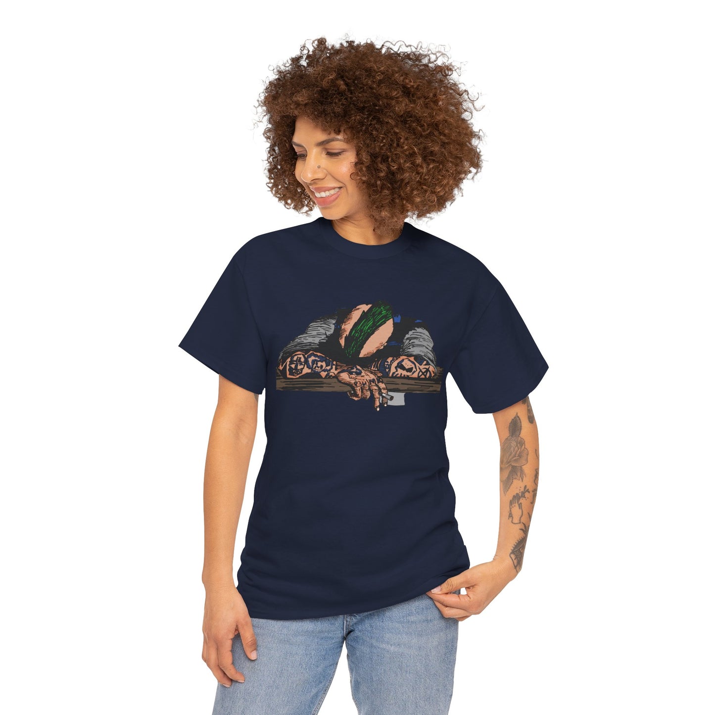 Punk and Done Stylish Unisex Heavy Cotton Tee with Artistic Print, Casual Tee, Graphic T-Shirt, Gift for Art Lovers, Everyday Wear, Unique Art Apparel