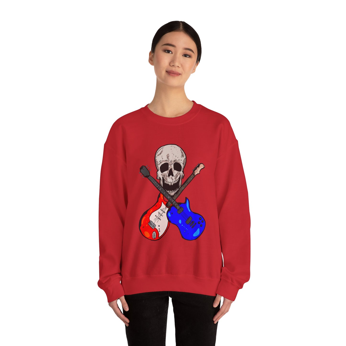 Skull and Guitar Crewneck Sweatshirt