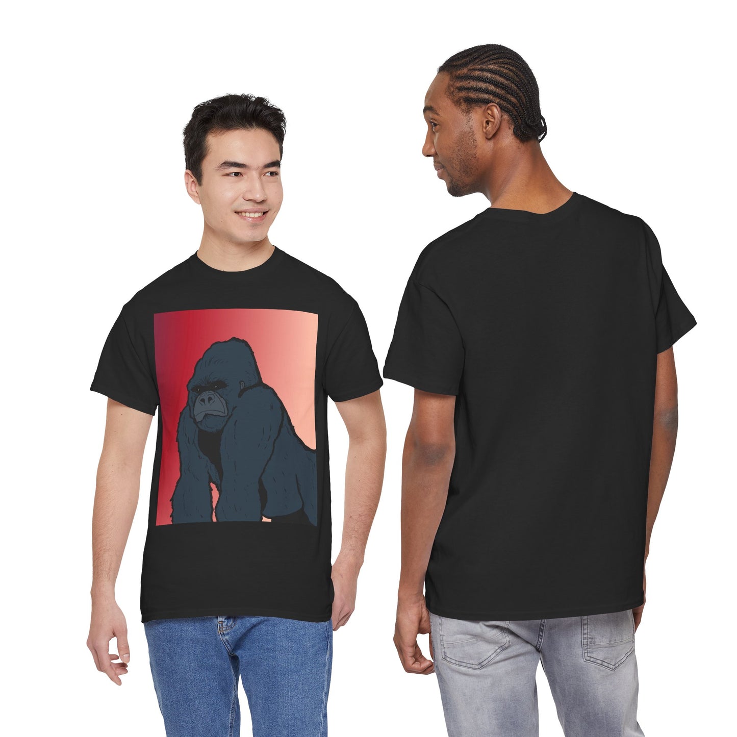 Gorilla Graphic Tee — Vintage Sunset Primate Illustration Shirt