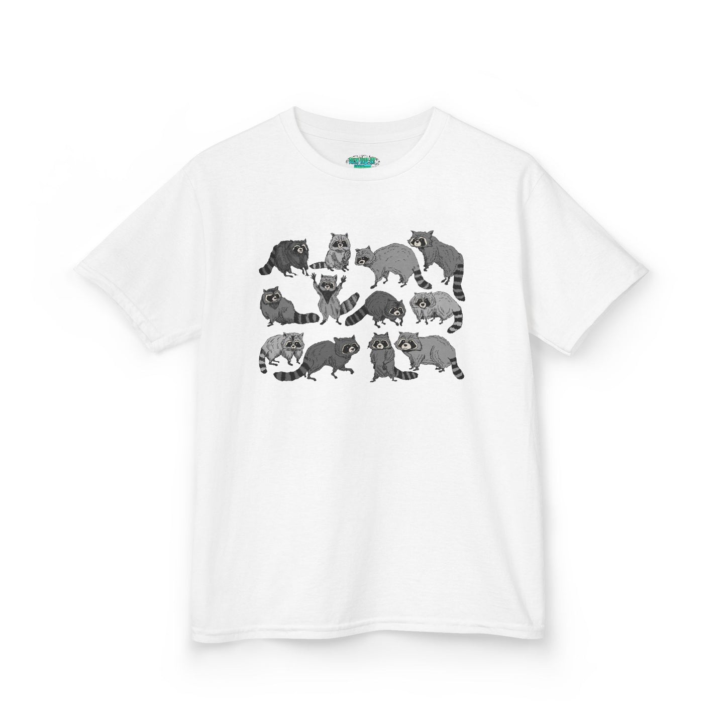 Cute Raccoons Pattern Kids Tee, Animal Lover Gift, Funny Raccoon Shirt, Children's Apparel, Birthday Outfit, Pet Lover Tee