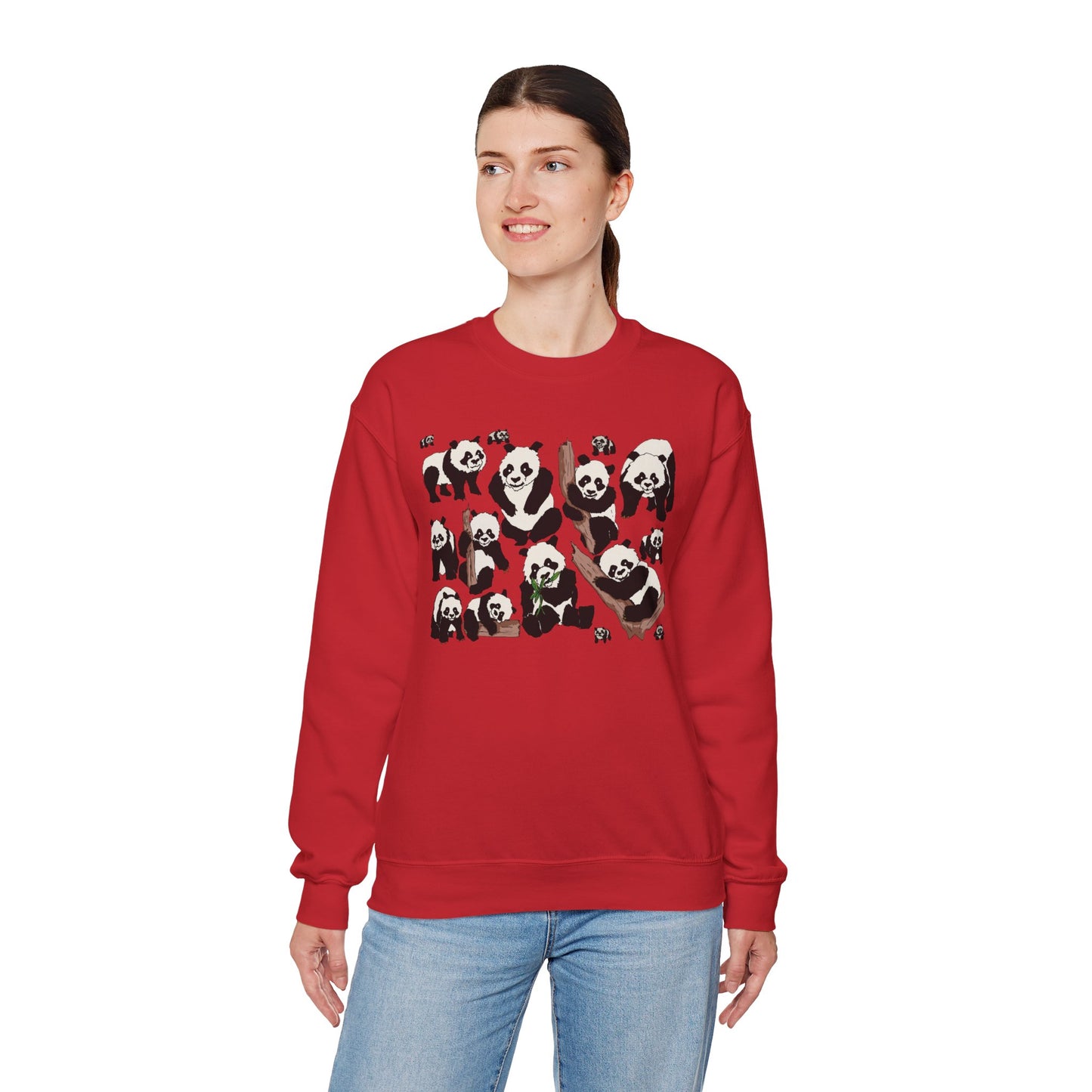 Cozy Panda Crewneck Sweatshirt - Soft Unisex Heavy Blend