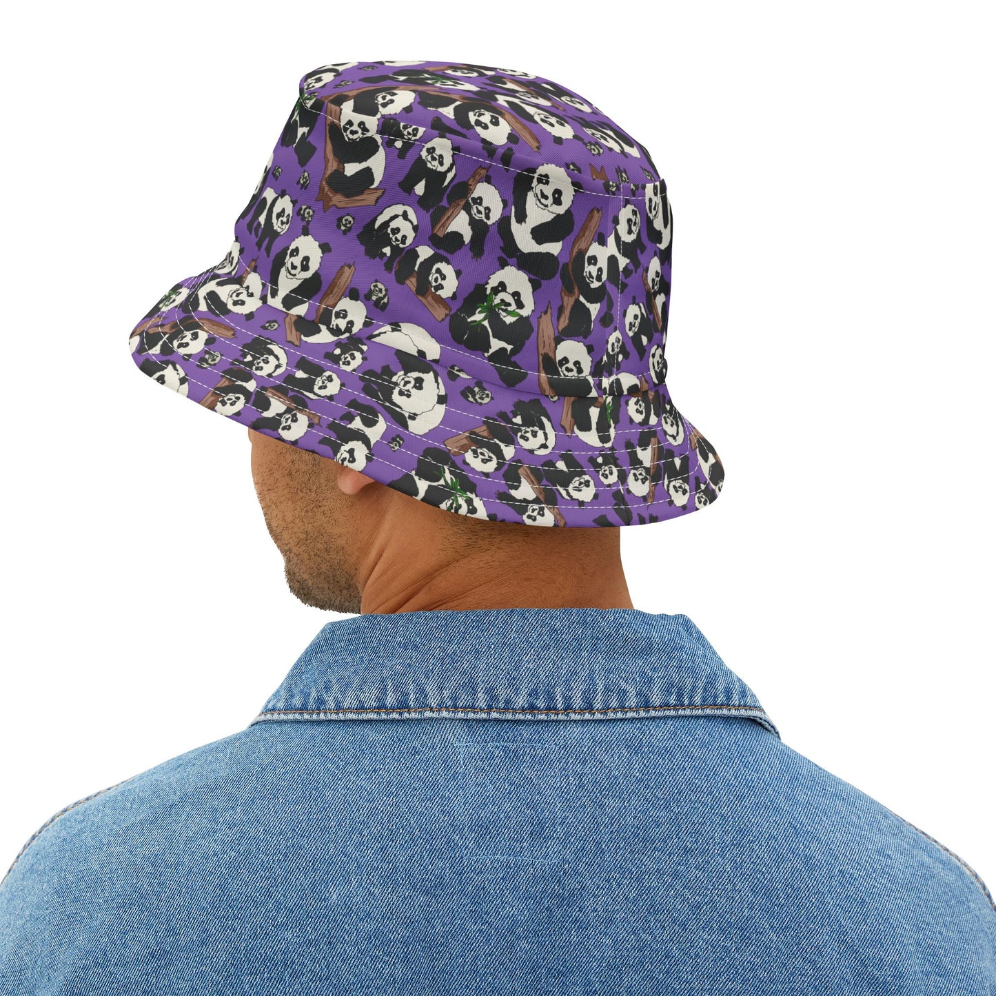 Panda Print Bucket Hat, Trendy Summer Hat, Cute Outdoor Accessory, Unique Gift, Vacation Hat, Festival Headwear