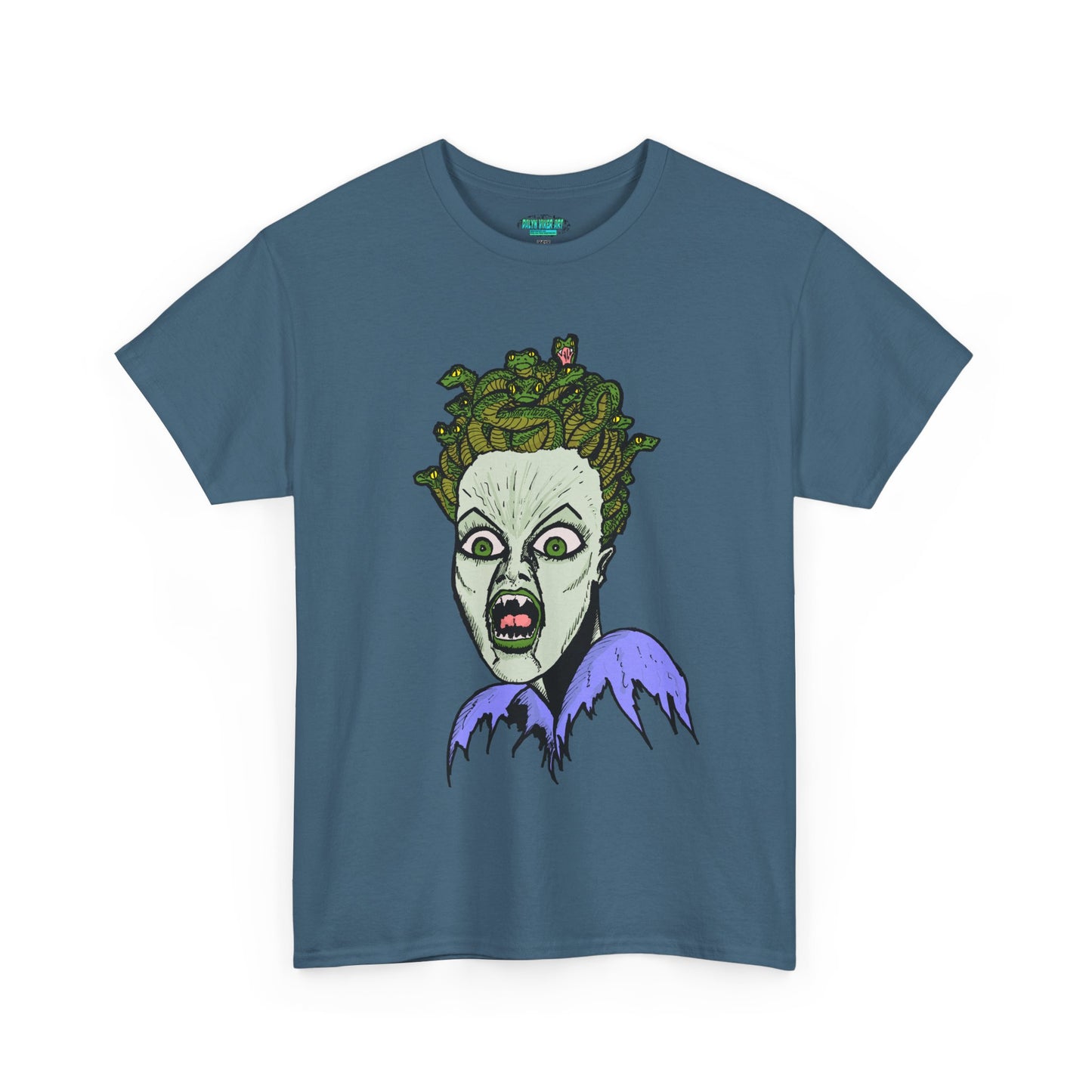 Spooky Medusa Unisex Heavy Cotton Tee - Perfect for Halloween, Horror Fans, Casual Wear, Party Outfits, Graphic Tees