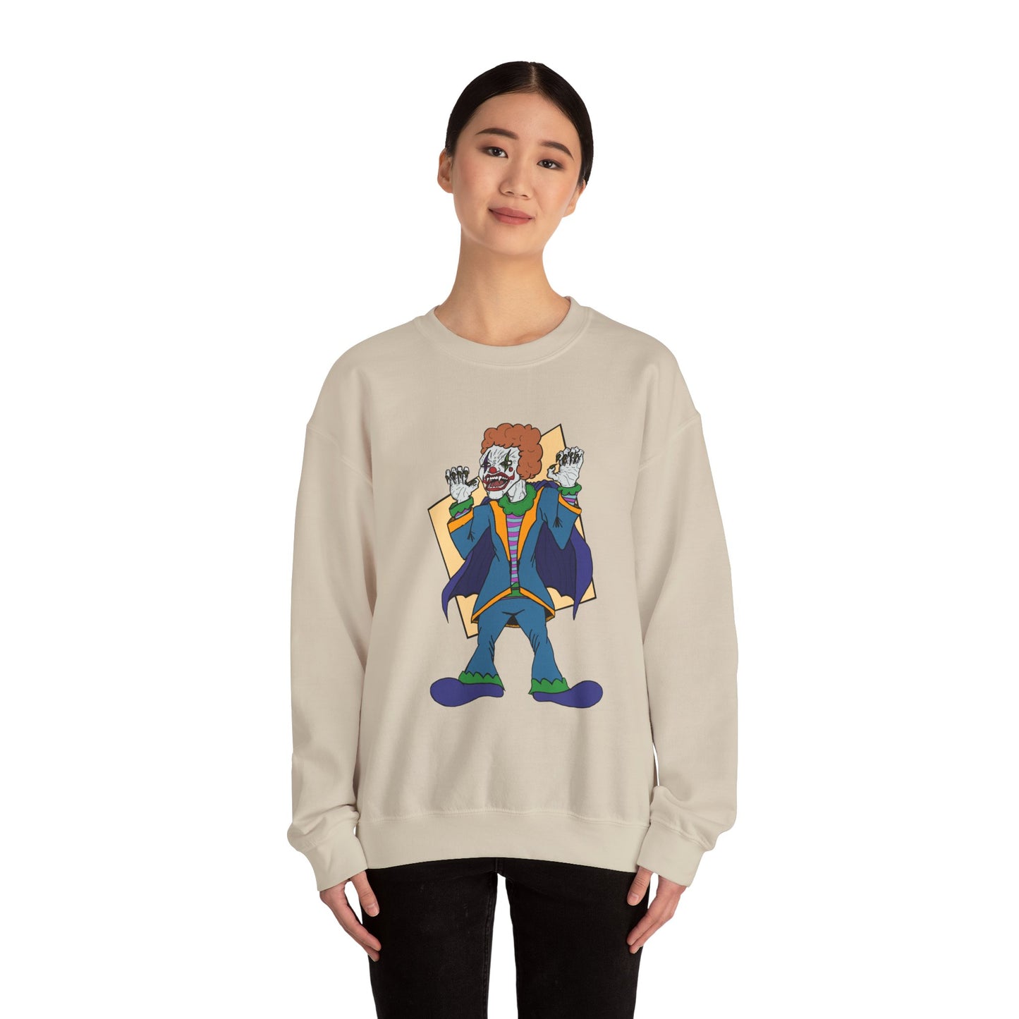 Vampire Clown Funny Horror-Inspired Unisex Crewneck Sweatshirt