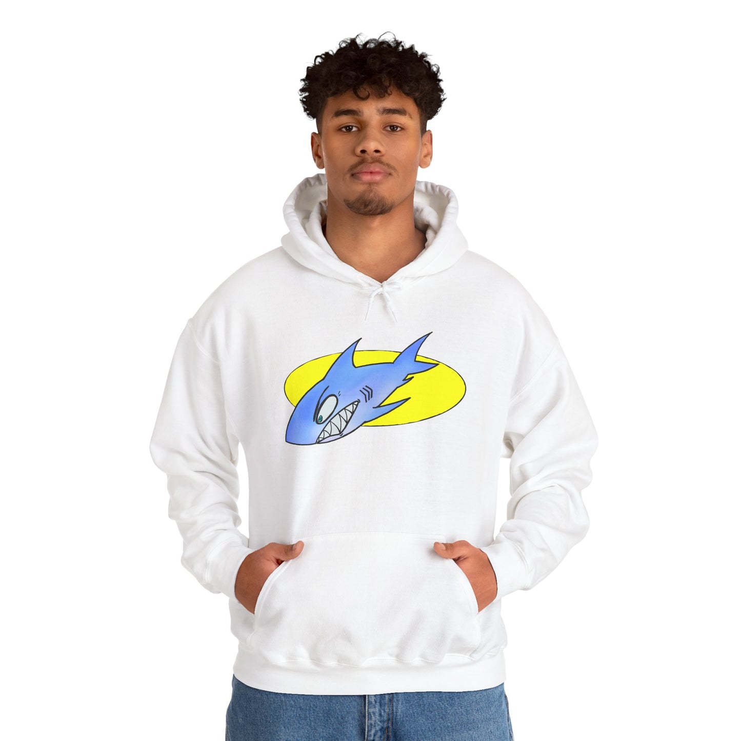 Cool Shark Graphic Hoodie - Unisex Heavy Blend Sweatshirt for Ocean Lovers, Gift for Men and Women, Beach Vibes, Casual Wear, Unique Design
