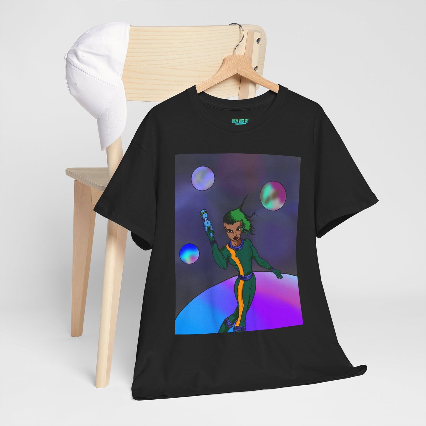 Cosmic Hero Vibe Tee - Unisex Heavy Cotton Tee, Space Art Shirt, Retro Sci-Fi T-Shirt, Gift for Space Lovers, Unique Graphic Tee