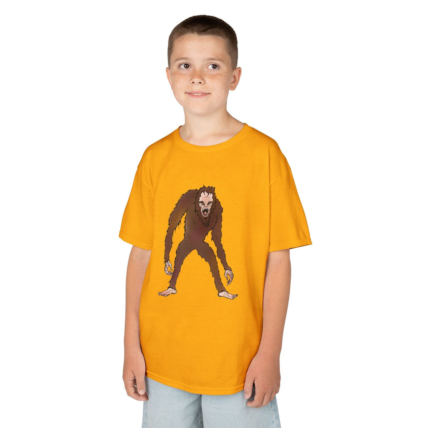 Kids Tee — Playful Sasquatch/Yeti Monster Graphic
