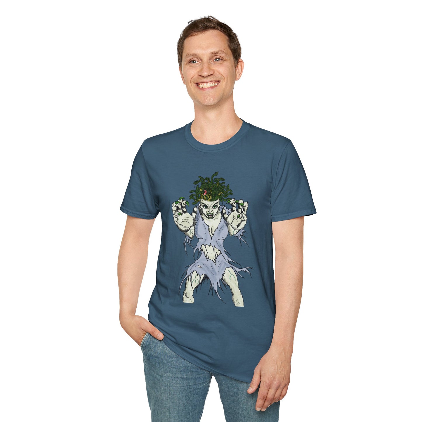 Medusa Assailing Unisex T-Shirt - Mythological Monster Dalyn Viker Art