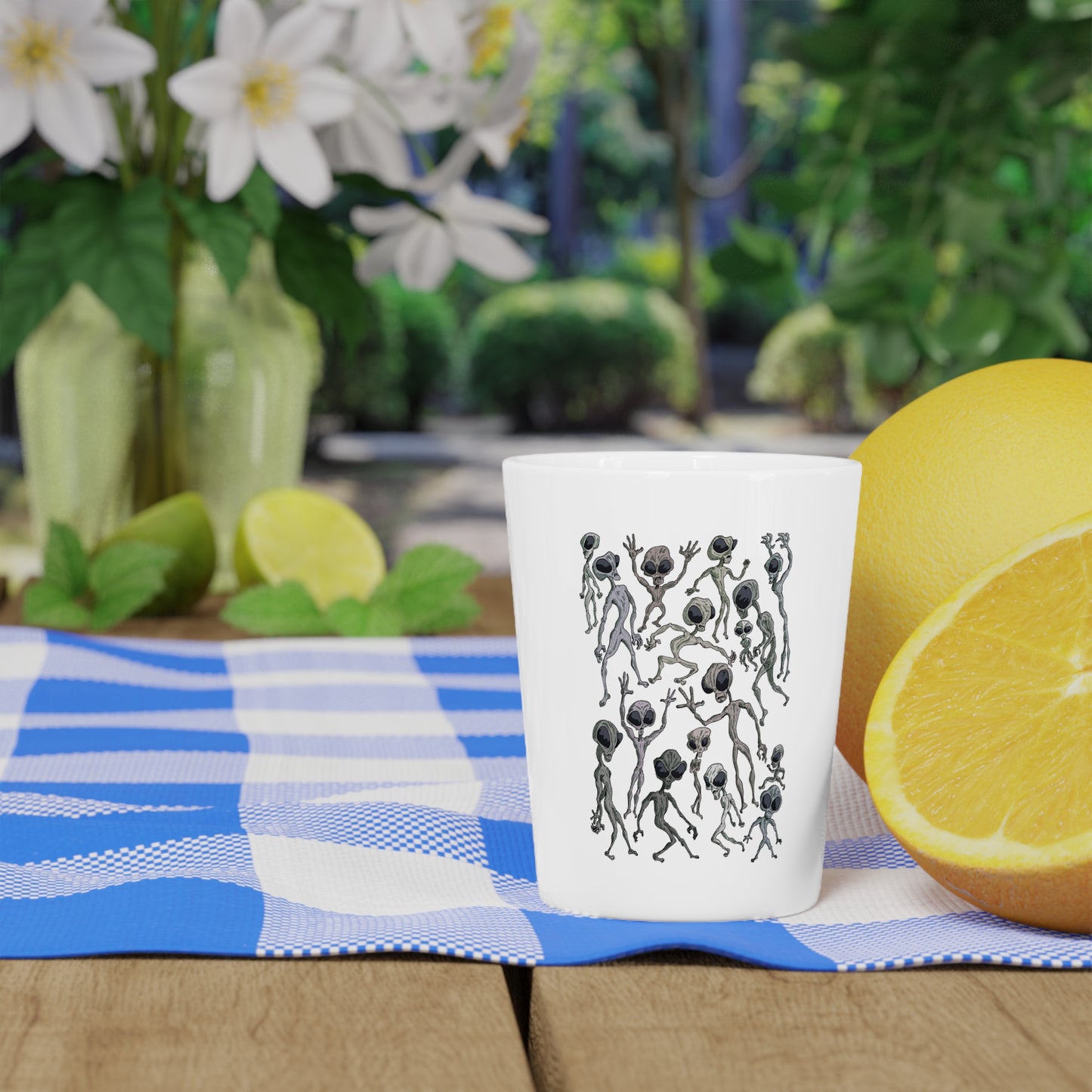 Alien Dance Party Themed Shot Glass - Perfect for Parties, Collectors, Gifting, Alien Enthusiasts, Fun Celebrations