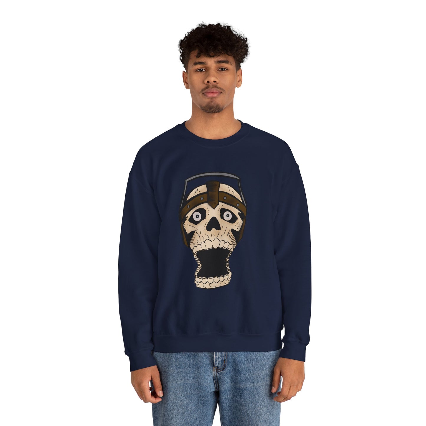 Screaming Skull Graphic Crewneck Sweatshirt - Unisex Heavy Blend