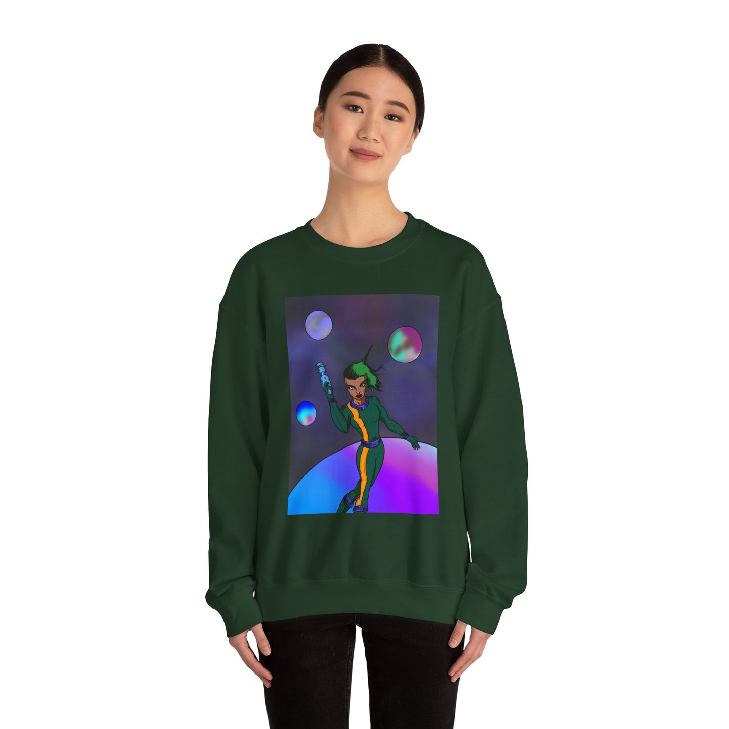 Cosmic Character Crewneck Sweatshirt – Fun, Unisex Design for Casual Style
