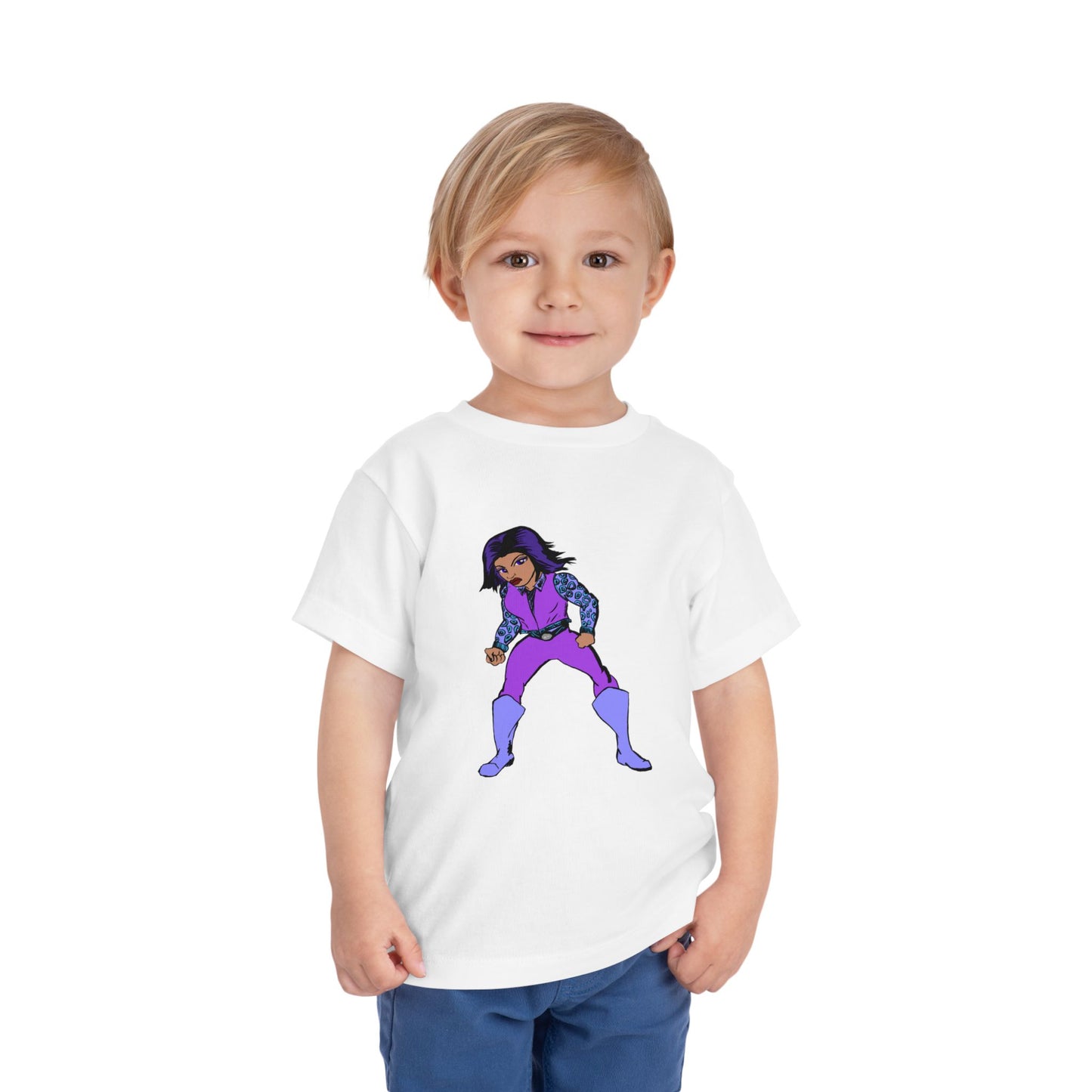 Toddler Tee — Purple Superstar Heroine Graphic Shirt