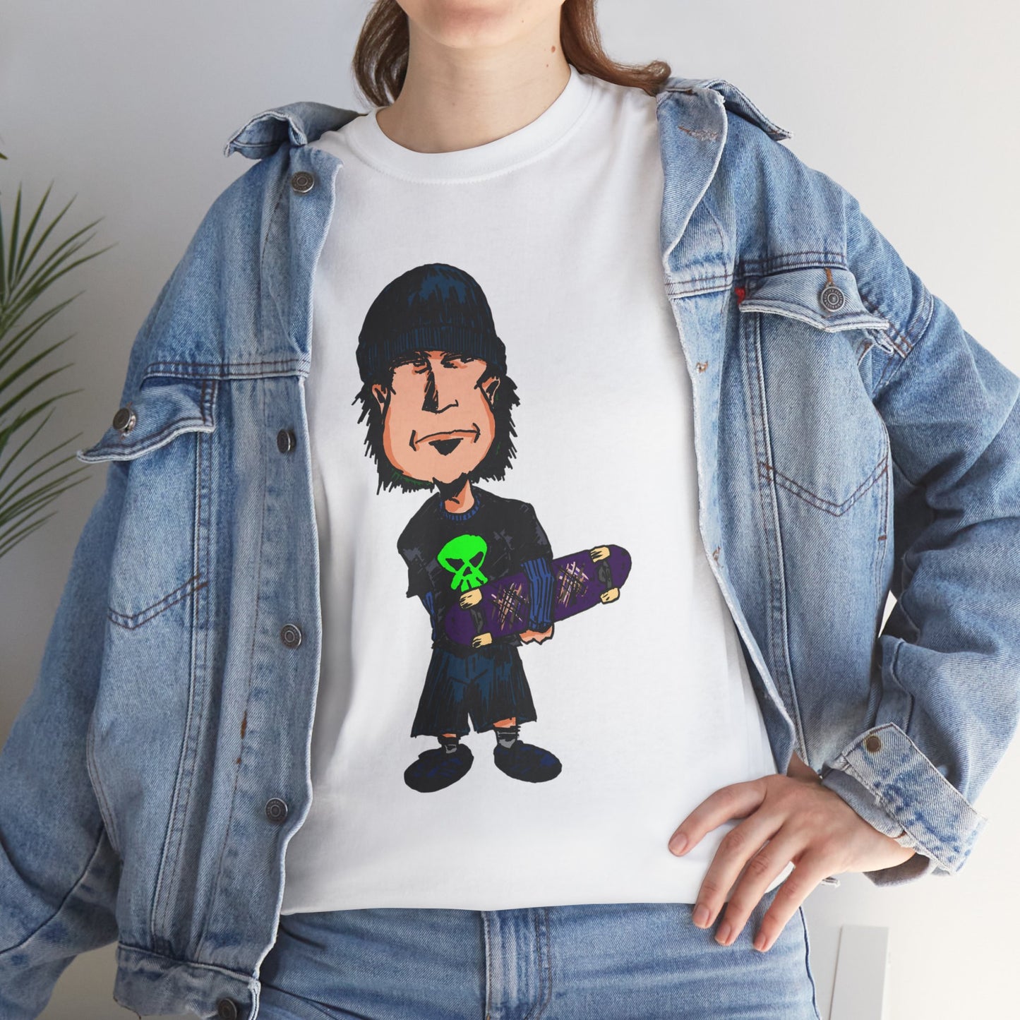 Rude Skater Dude - Skate Punk Cartoon Tee – Boy with Skateboard Graphic Shirt