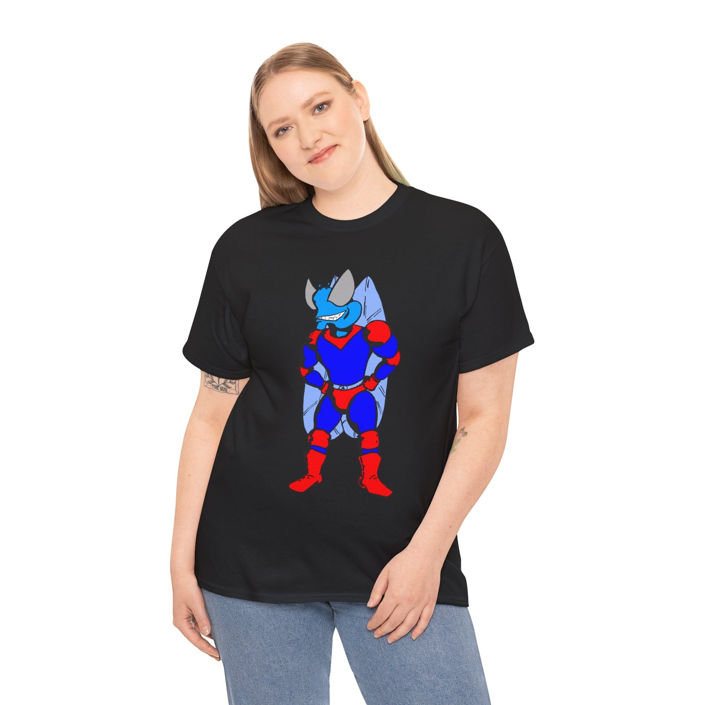 Astro-Fly Hero Graphic Tee - Blue & Red Superhero T-Shirt