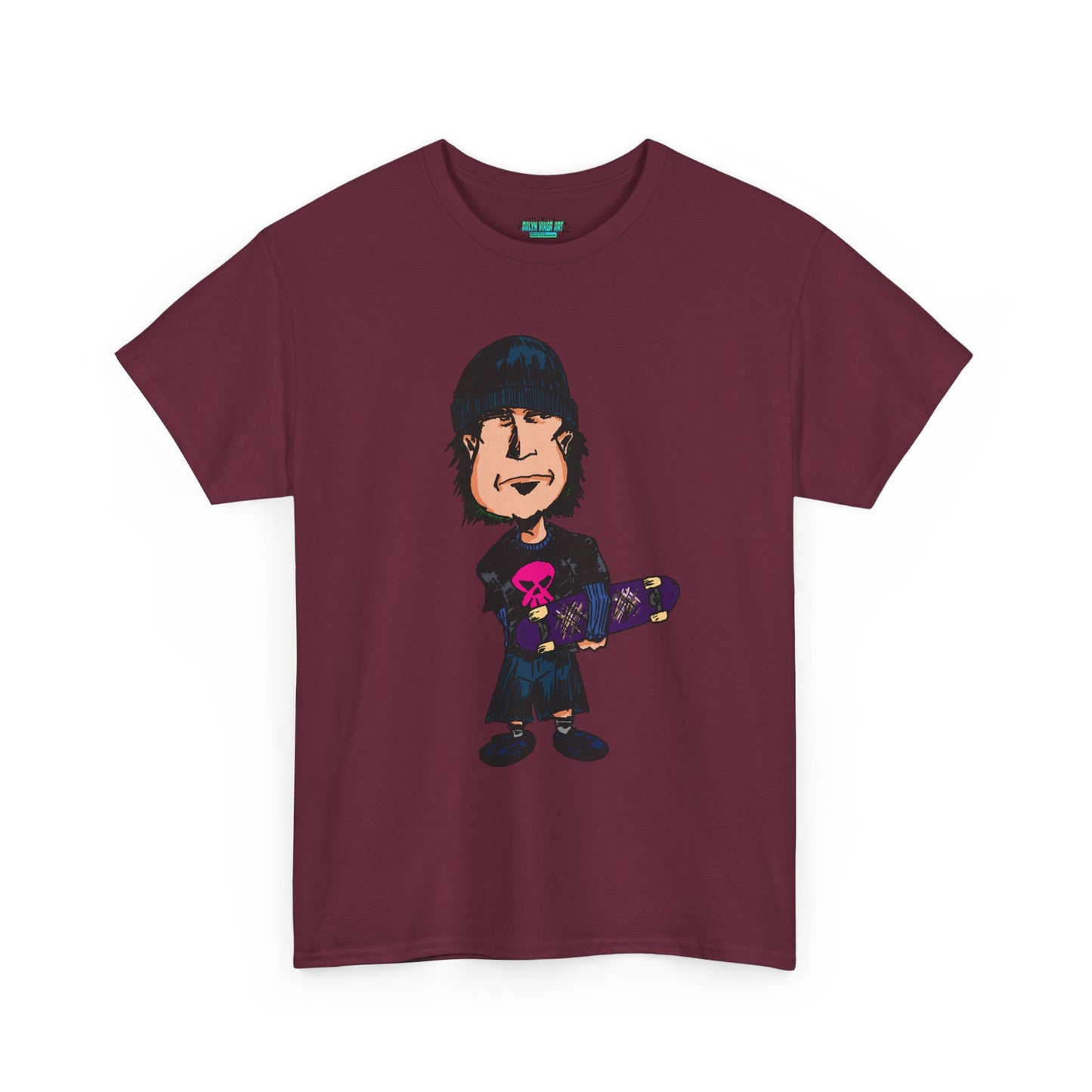 Rude Skater Dude - Skate Punk - Skater Kid Cartoon T‑Shirt — Cute Skateboarder Graphic Tee