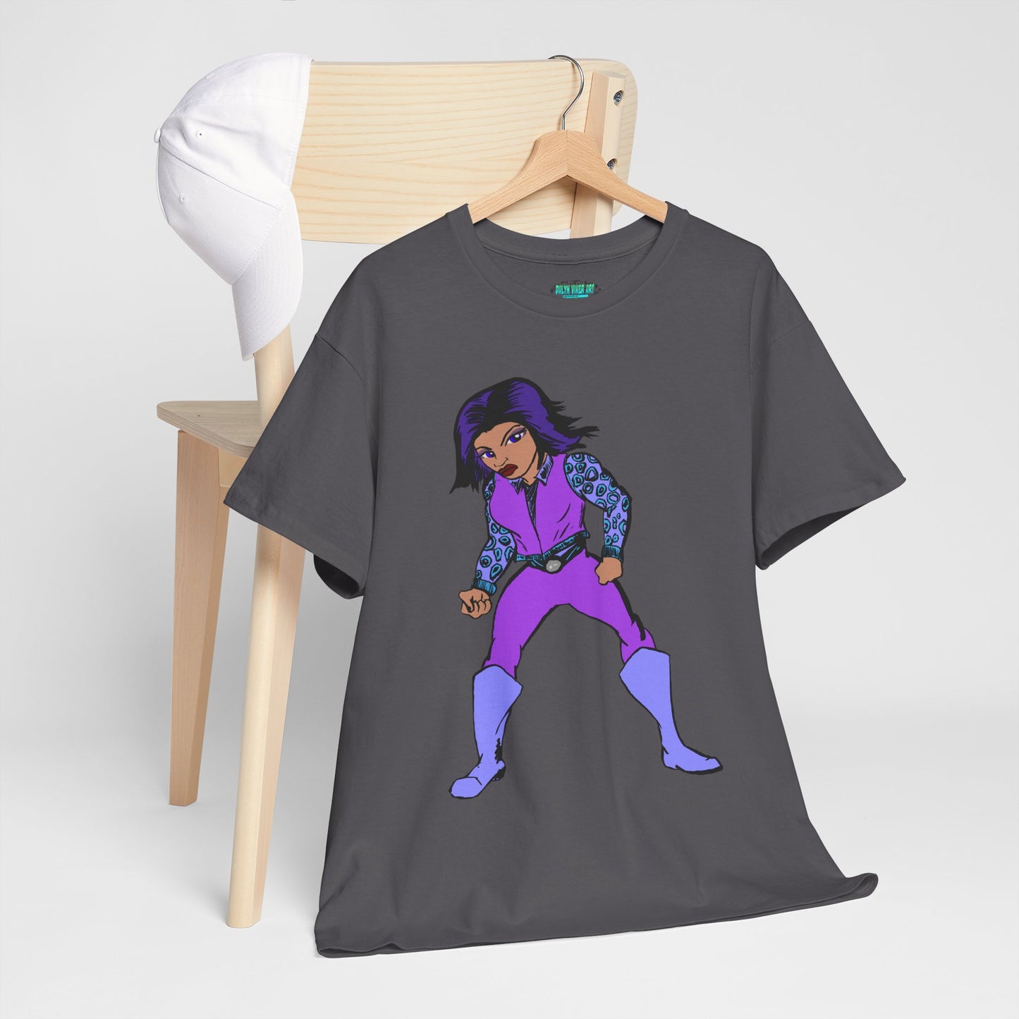 Retro Cartoon Hero Woman Character Unisex Heavy Cotton Tee, Vintage Graphic Tee, Fun T-Shirt, Gift for Fans, Casual Wear, Everyday Tee