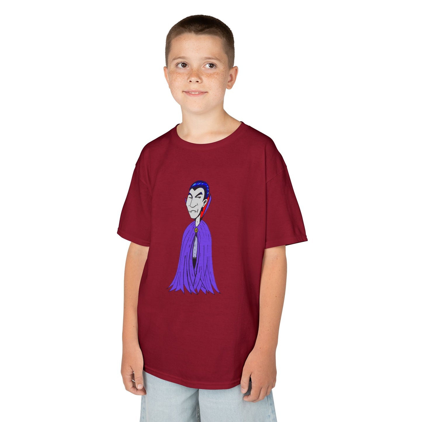 Kids Vampire T-Shirt — Cute Purple Dracula Tee for Halloween