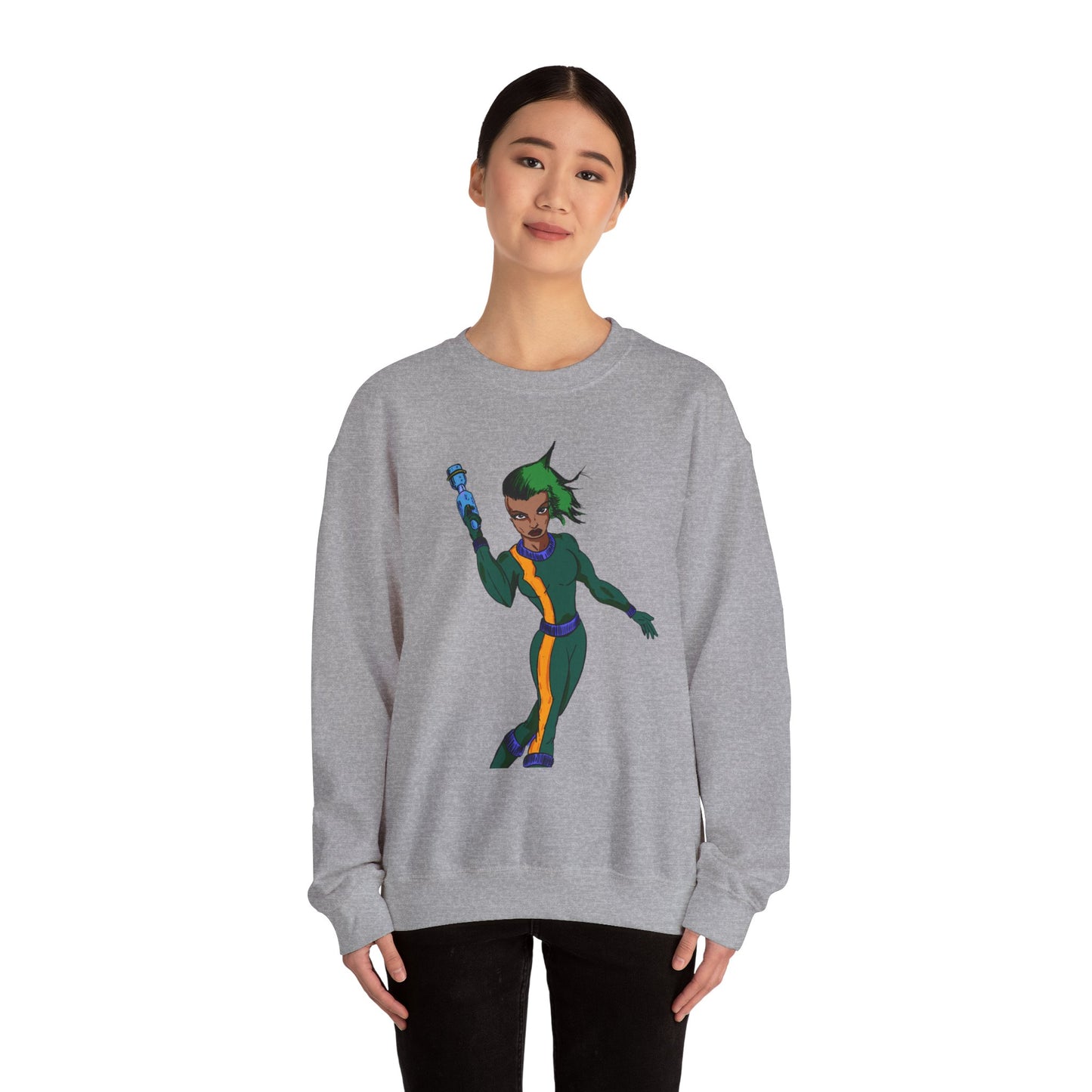 Heroic Vibes Crewneck Sweatshirt with Bold Design