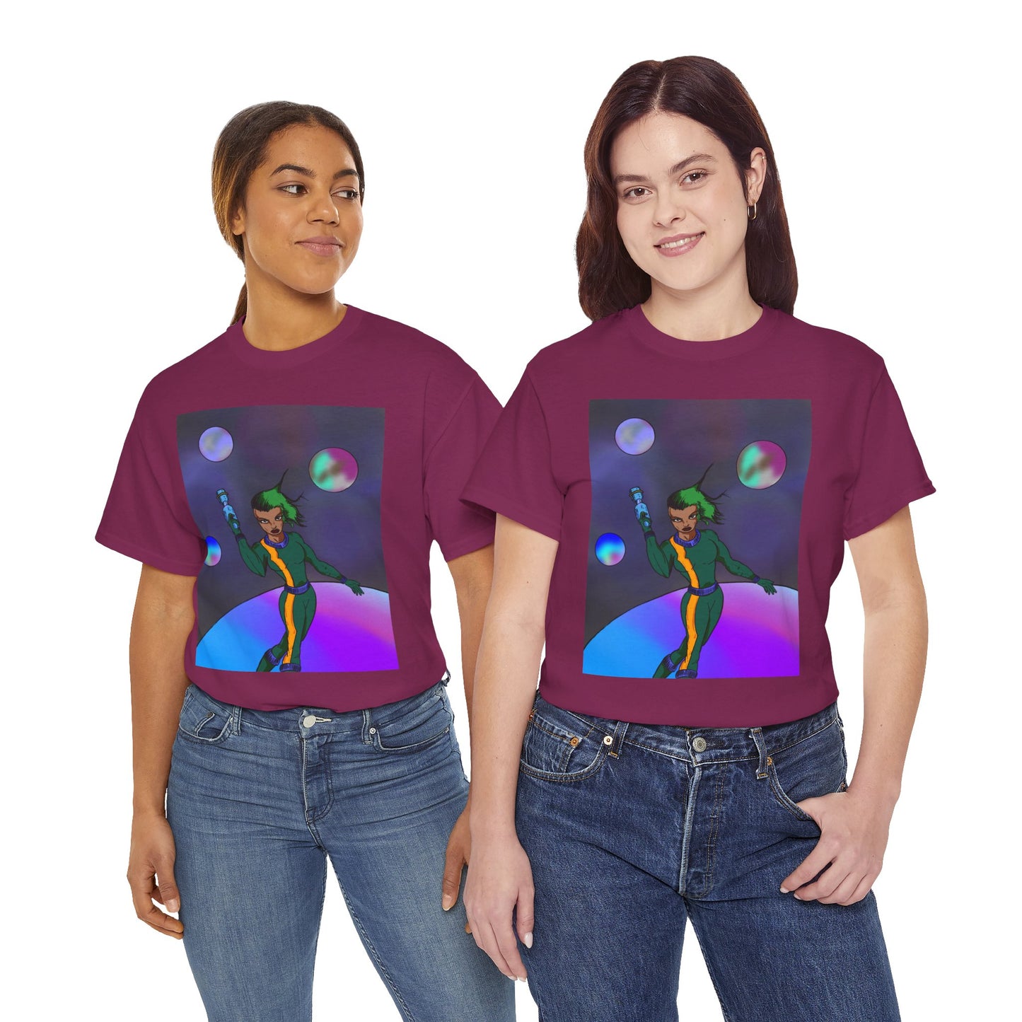 Cosmic Hero Vibe Tee - Unisex Heavy Cotton Tee, Space Art Shirt, Retro Sci-Fi T-Shirt, Gift for Space Lovers, Unique Graphic Tee