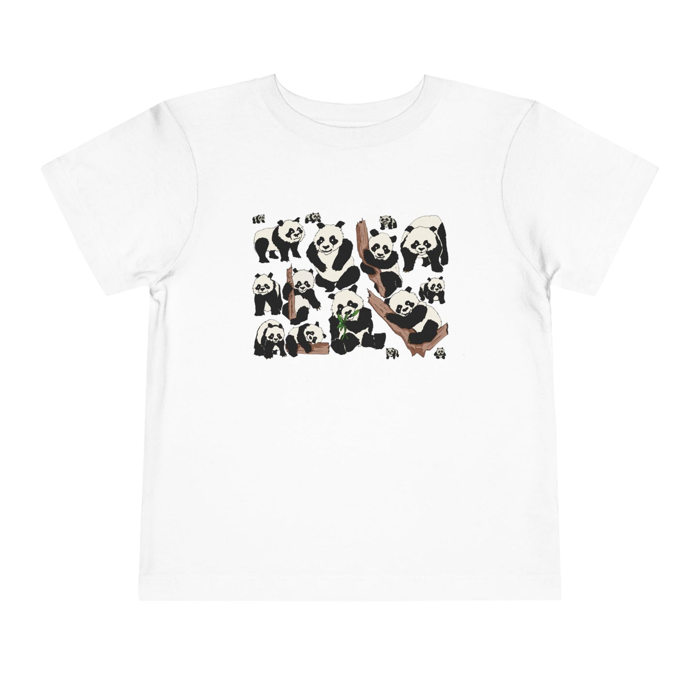 Panda Faces Toddler Tee — Cute Cartoon Panda Print
