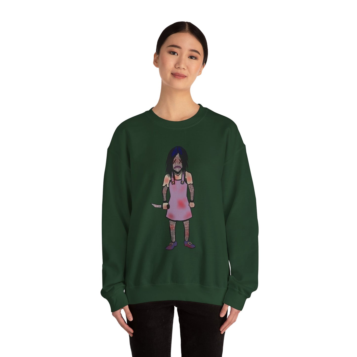 Evil Doll Edgy Graphic Sweatshirt for Unique Style