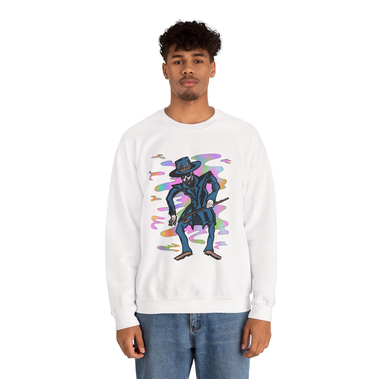 Vibrant Voodoo Graphic Crewneck Sweatshirt - Unisex Halloween Vibe