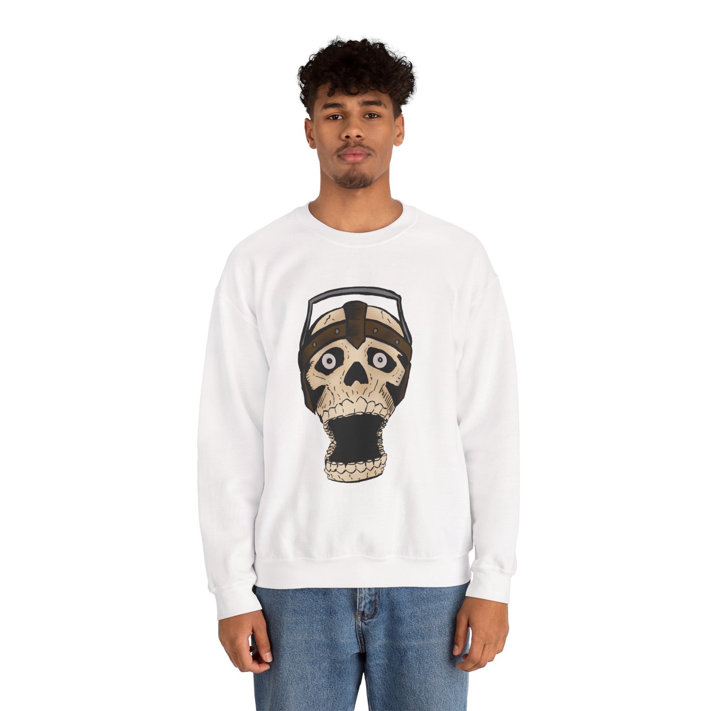 Screaming Skull Graphic Crewneck Sweatshirt - Unisex Heavy Blend
