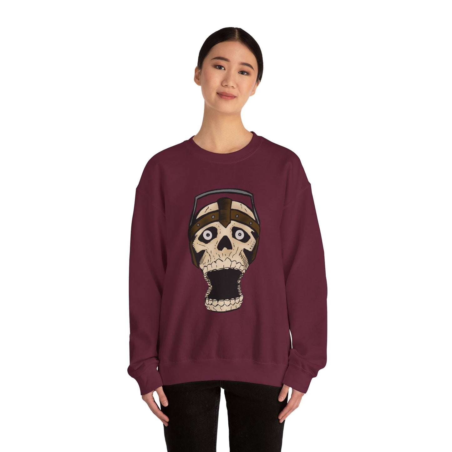 Screaming Skull Graphic Crewneck Sweatshirt - Unisex Heavy Blend
