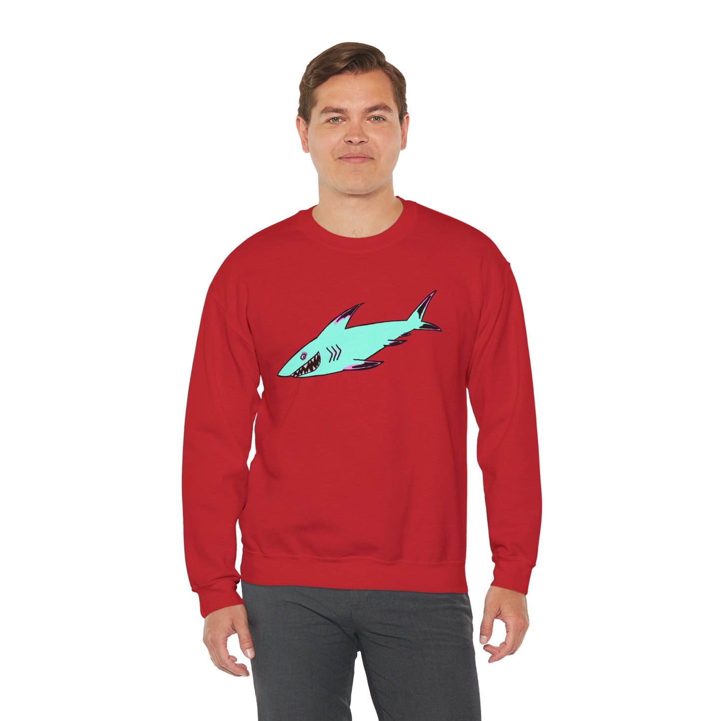 Charming Shark Graphic Sweatshirt - Unisex Heavy Blend™ Crewneck