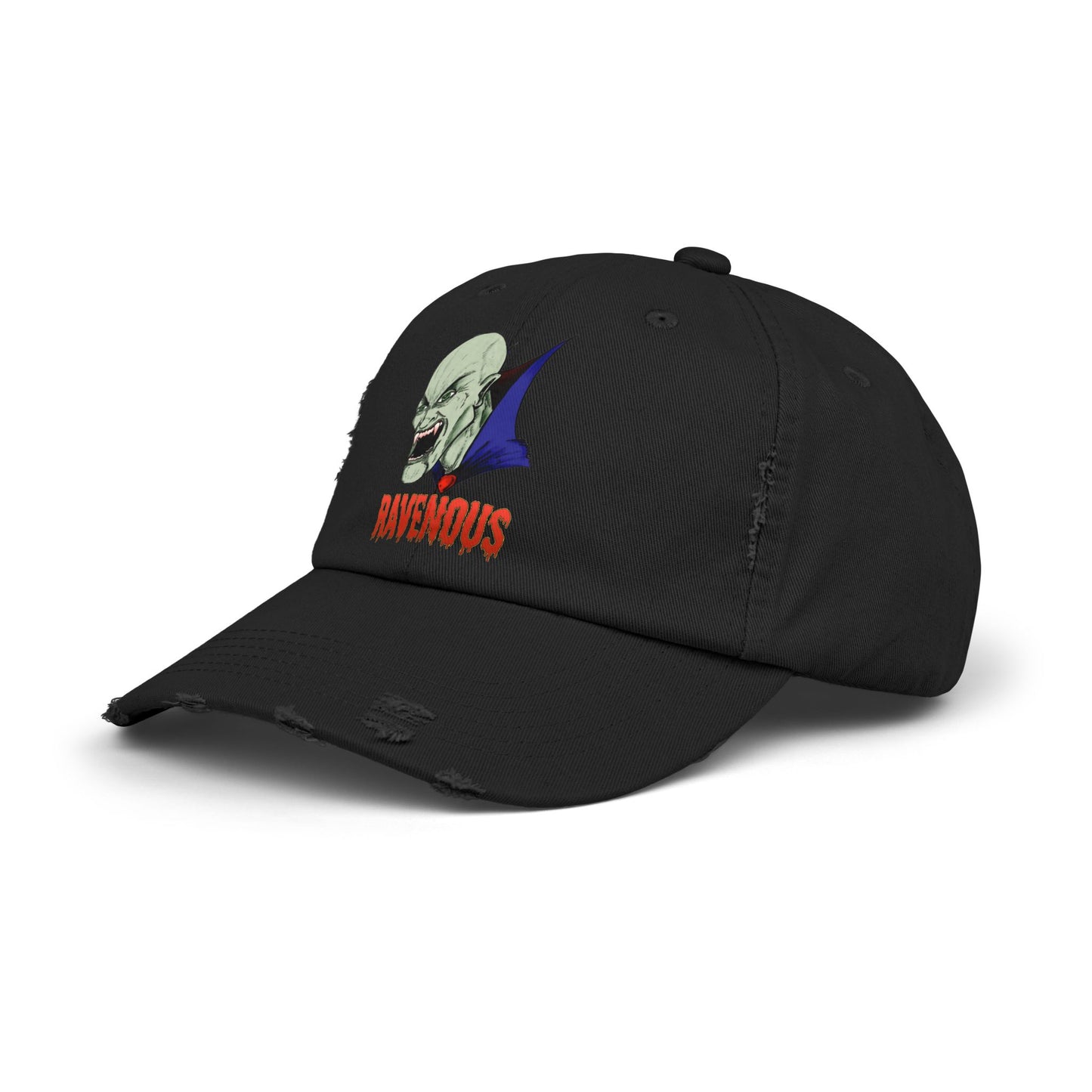 Distressed Cap Ravenous Bloodthirsty Vampire Gothic Horror