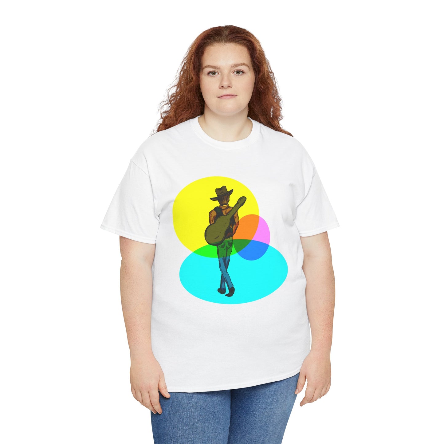 Cowboy Guitar Tee — Colorful Music T‑Shirt