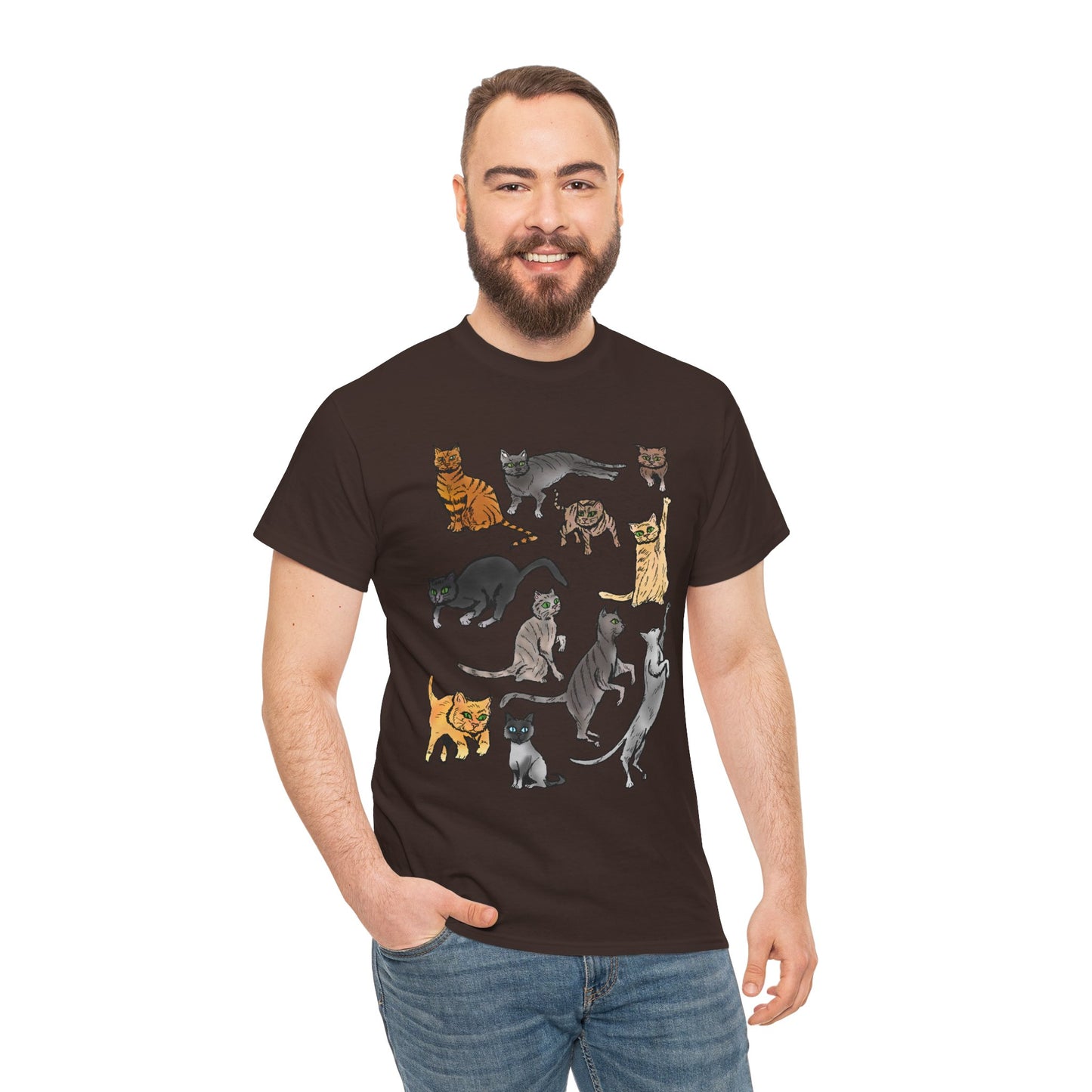 Cats Collage T-Shirt — Cute Cat Illustration Tee for Cat Lovers