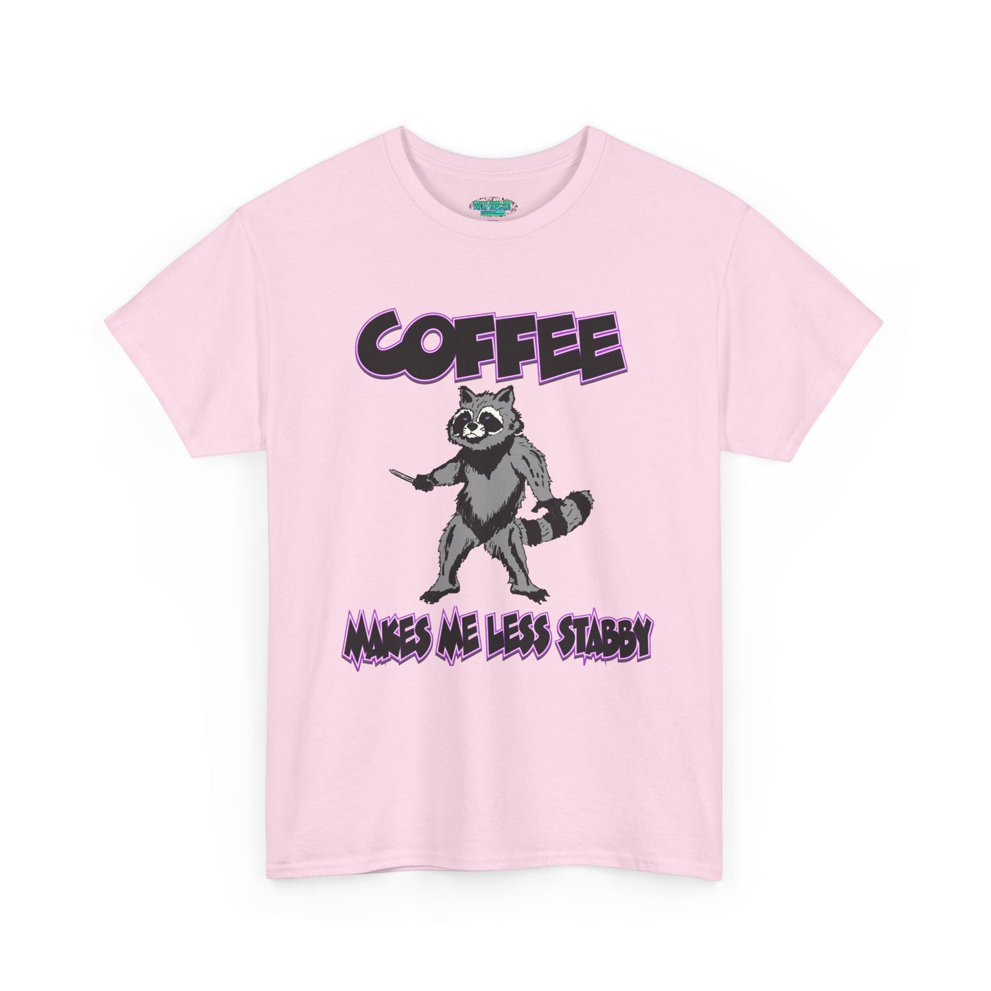 Funny Coffee Raccoon Unisex Heavy Cotton Tee