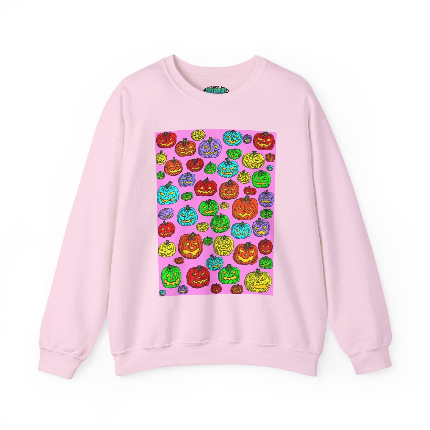 Colorful Pumpkin Crewneck Sweatshirt for Fall Celebrations