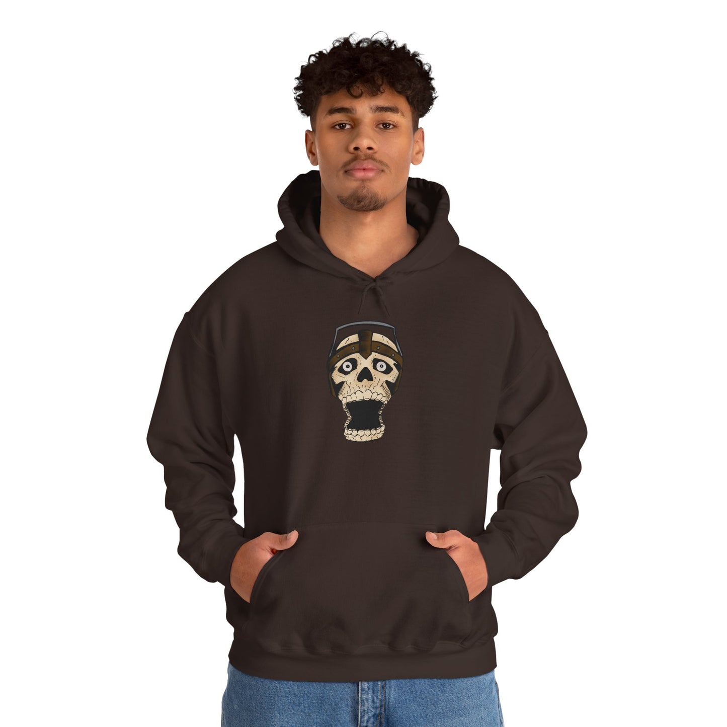 Screaming Skull Graphic Hoodie, Unisex Heavy Blend Sweatshirt, Cozy Casual Wear, Gift for Halloween, Unique October Fashion, Everyday Comfort