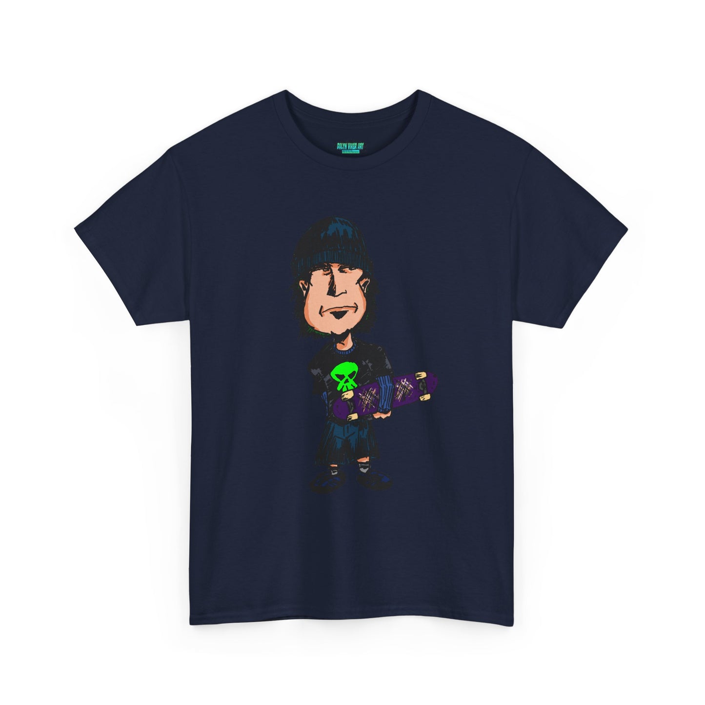 Rude Skater Dude - Skate Punk Cartoon Tee – Boy with Skateboard Graphic Shirt