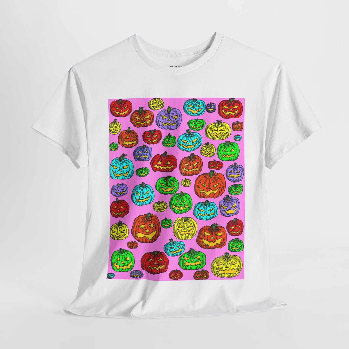 Colorful Pumpkin Graphic Tee, Unisex Cotton T-Shirt, Halloween Costume, Fall Apparel, Trendy Graphic Shirt, Casual Wear