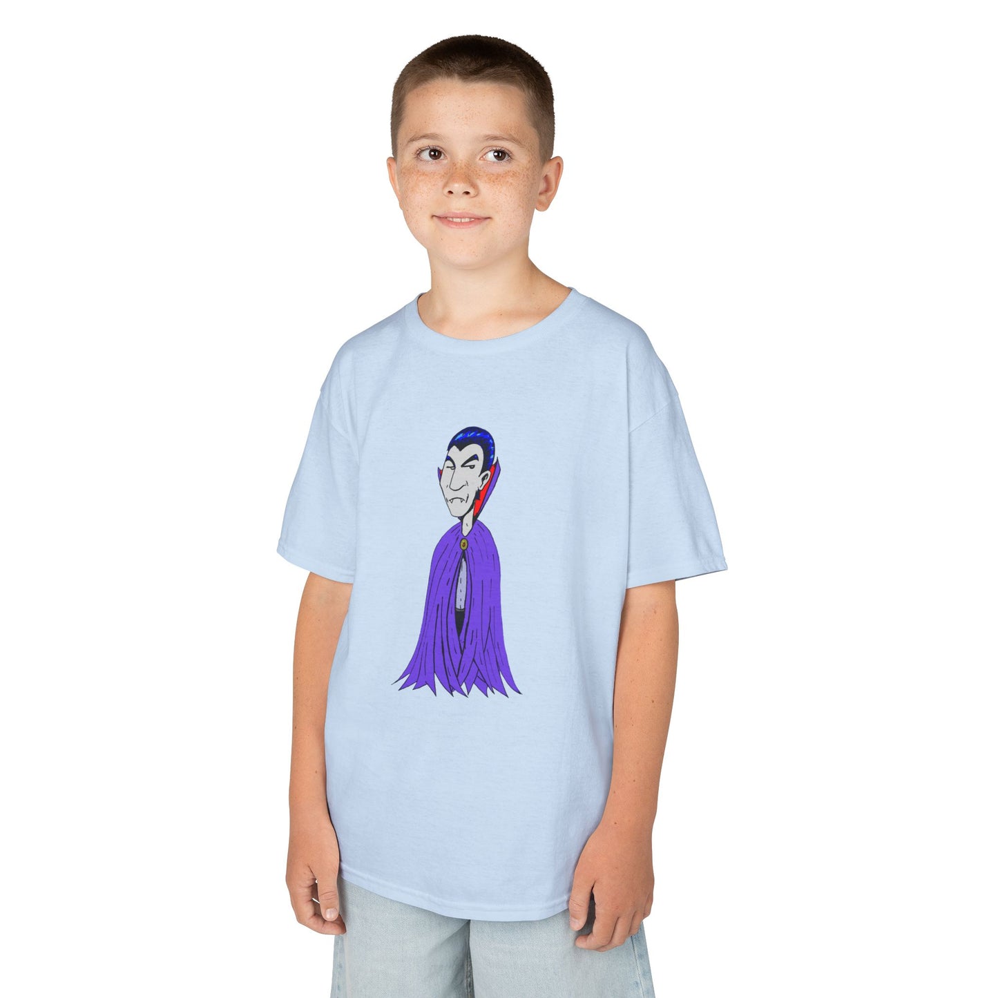 Kids Vampire T-Shirt — Cute Purple Dracula Tee for Halloween