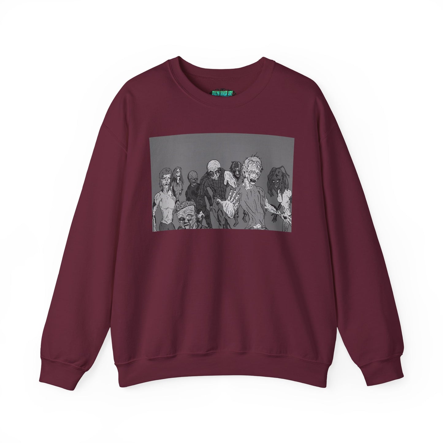 Vintage Zombie Horror Crewneck Sweatshirt - Unisex Heavy Blend™