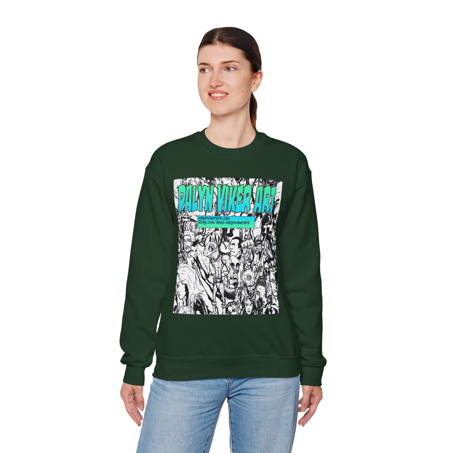 Graphic Art Crewneck Sweatshirt - Dalyan Viker Art Edition