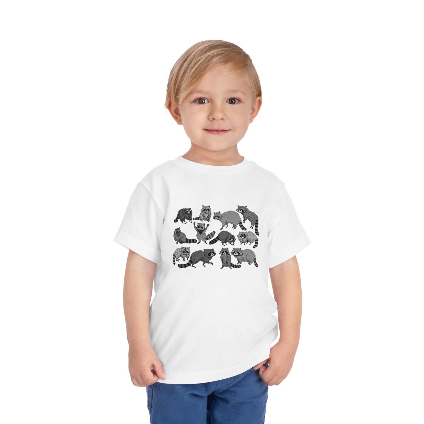 Toddler Tee — Playful Woodland Raccoon Crew Cute Kids Shirt