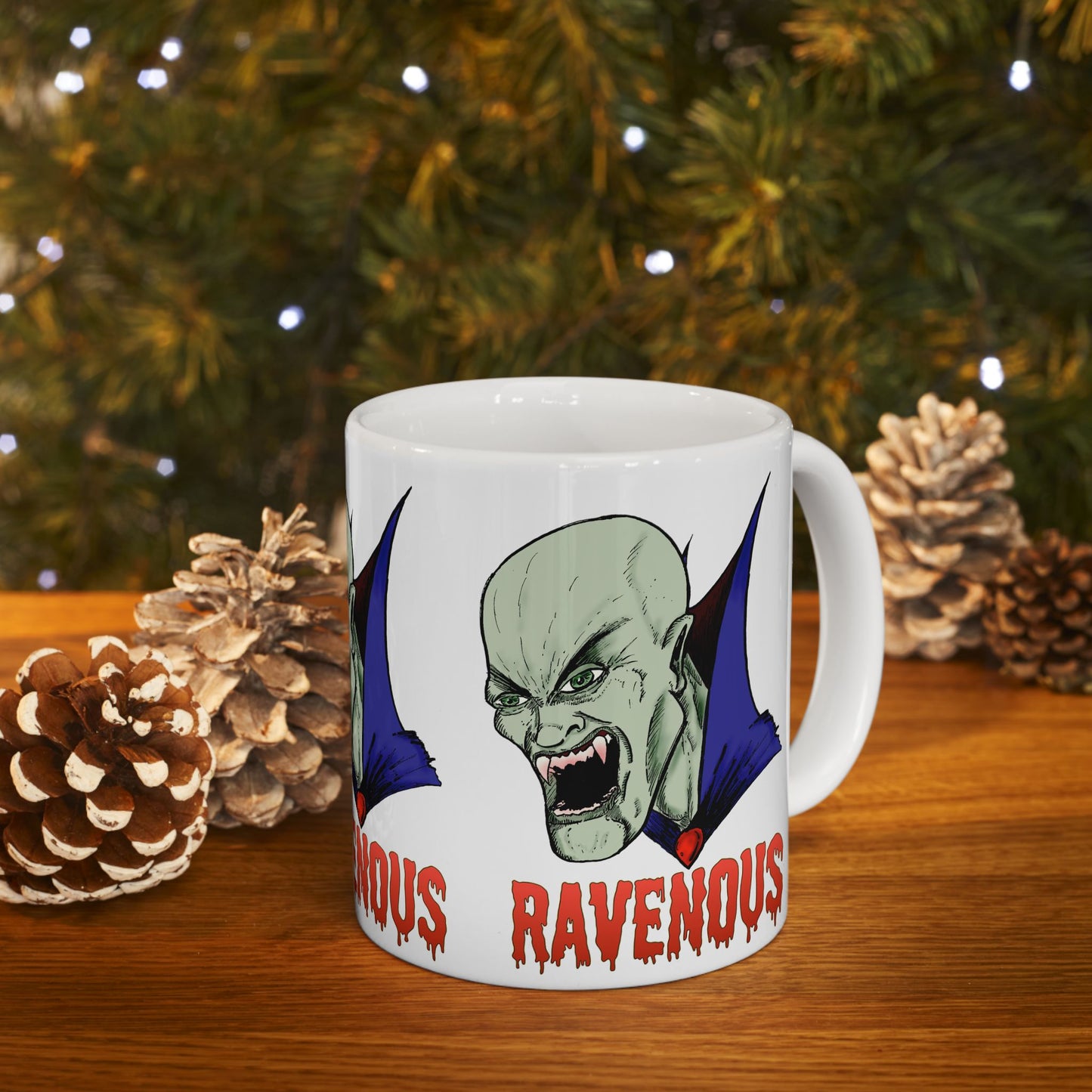 Vampire Mug, Ravenous Bloodthirsty Creature Horror Gothic 11oz/15oz Ceramic Mug