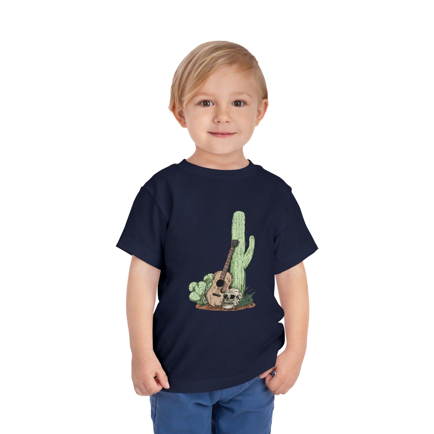 Toddler Tee — Desert Cactus with Guitar Graphic