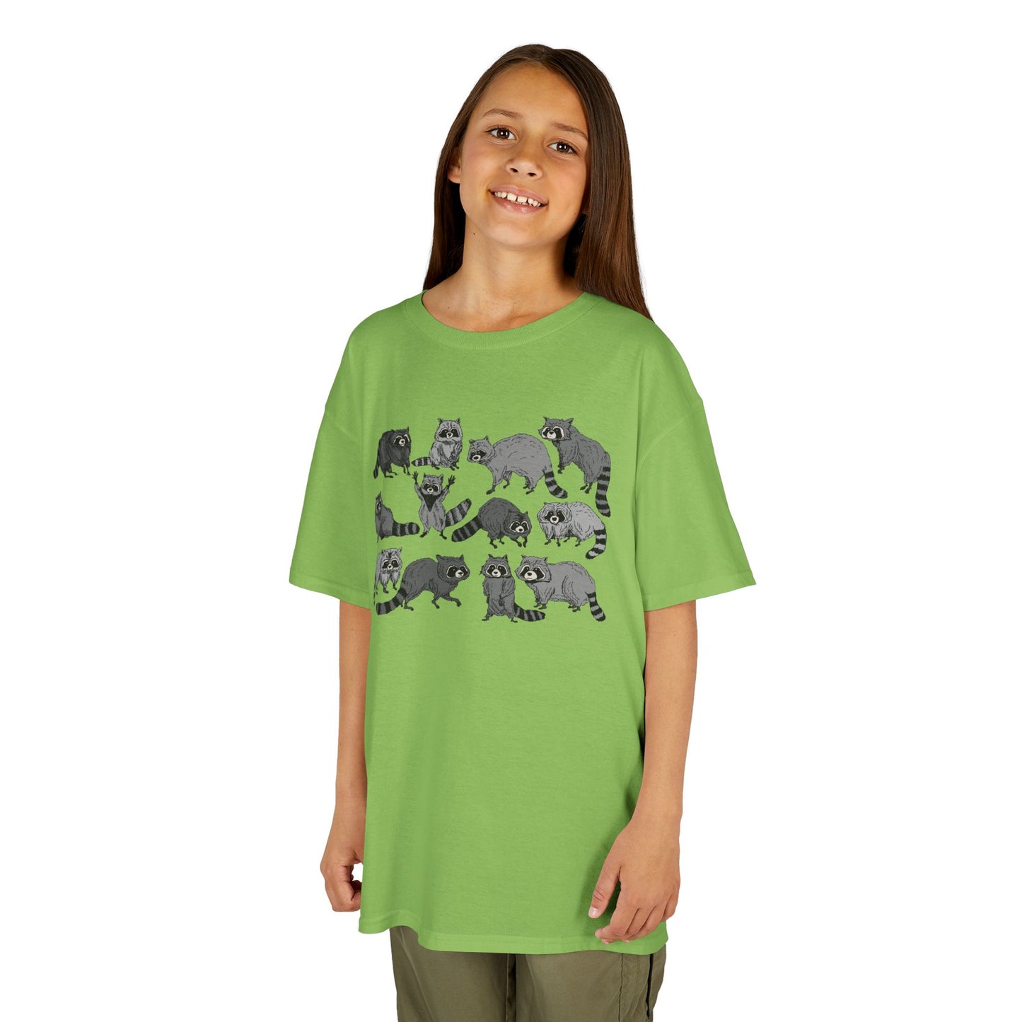 Cute Raccoons Pattern Kids Tee, Animal Lover Gift, Funny Raccoon Shirt, Children's Apparel, Birthday Outfit, Pet Lover Tee