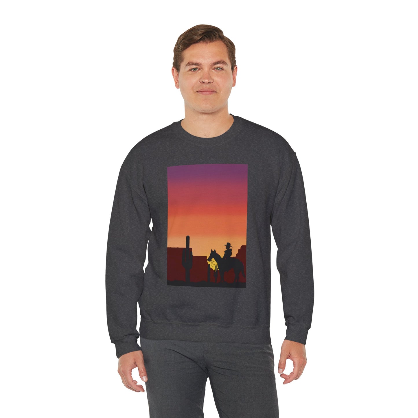 Desert Sunset Silhouette Unisex Crewneck Sweatshirt